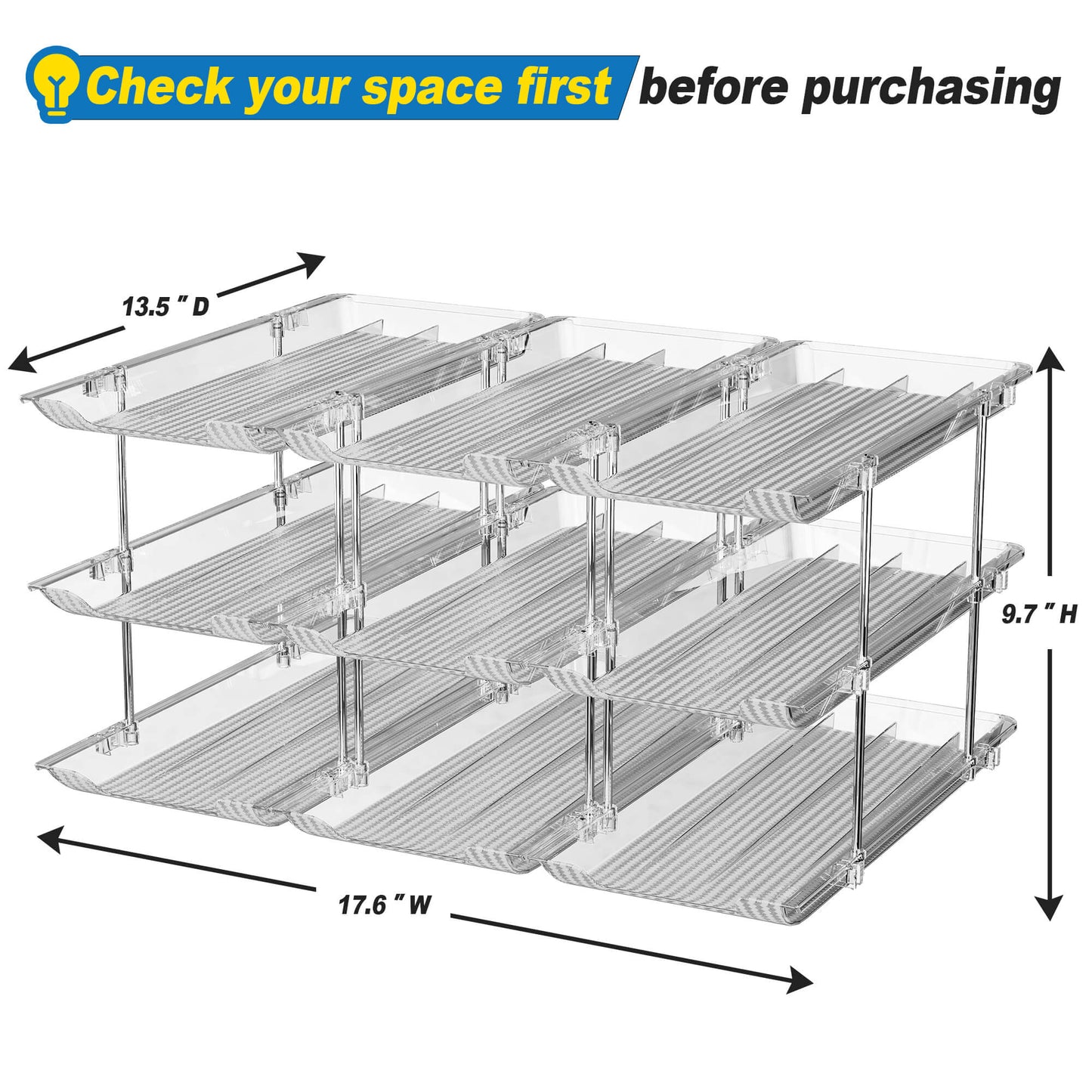 Can Organizer for Pantry Storage Soup Canned Food Dispenser and Holders for Cabinet (9 Pcs Clear)