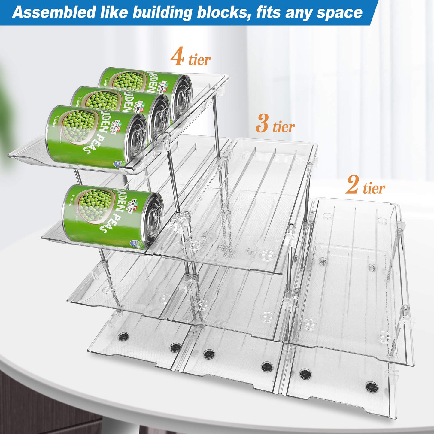 Can Organizer for Pantry Storage Soup Canned Food Dispenser and Holders for Cabinet (9 Pcs Clear)