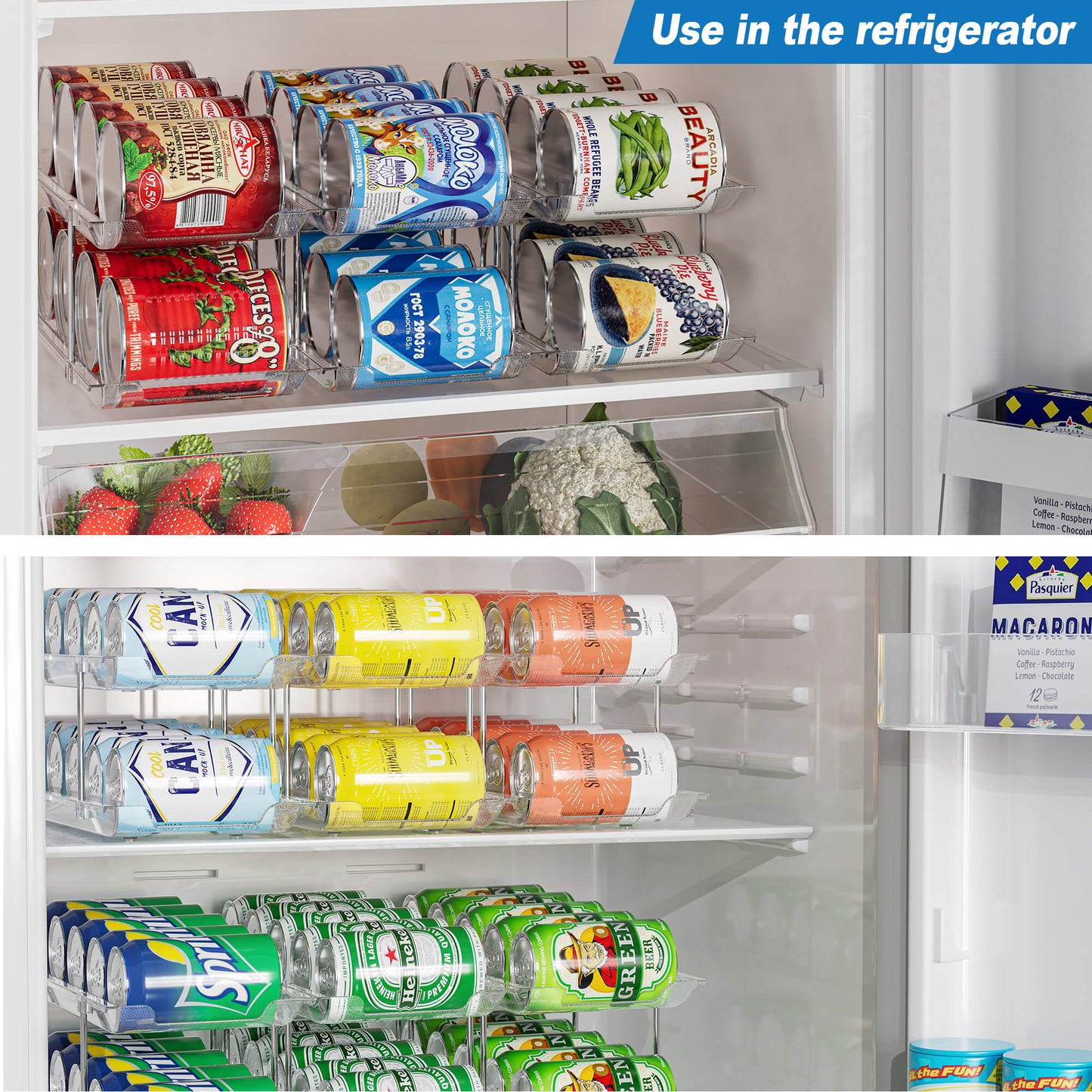 Can Organizer for Pantry Storage Soup Canned Food Dispenser and Holders for Cabinet (9 Pcs Clear)