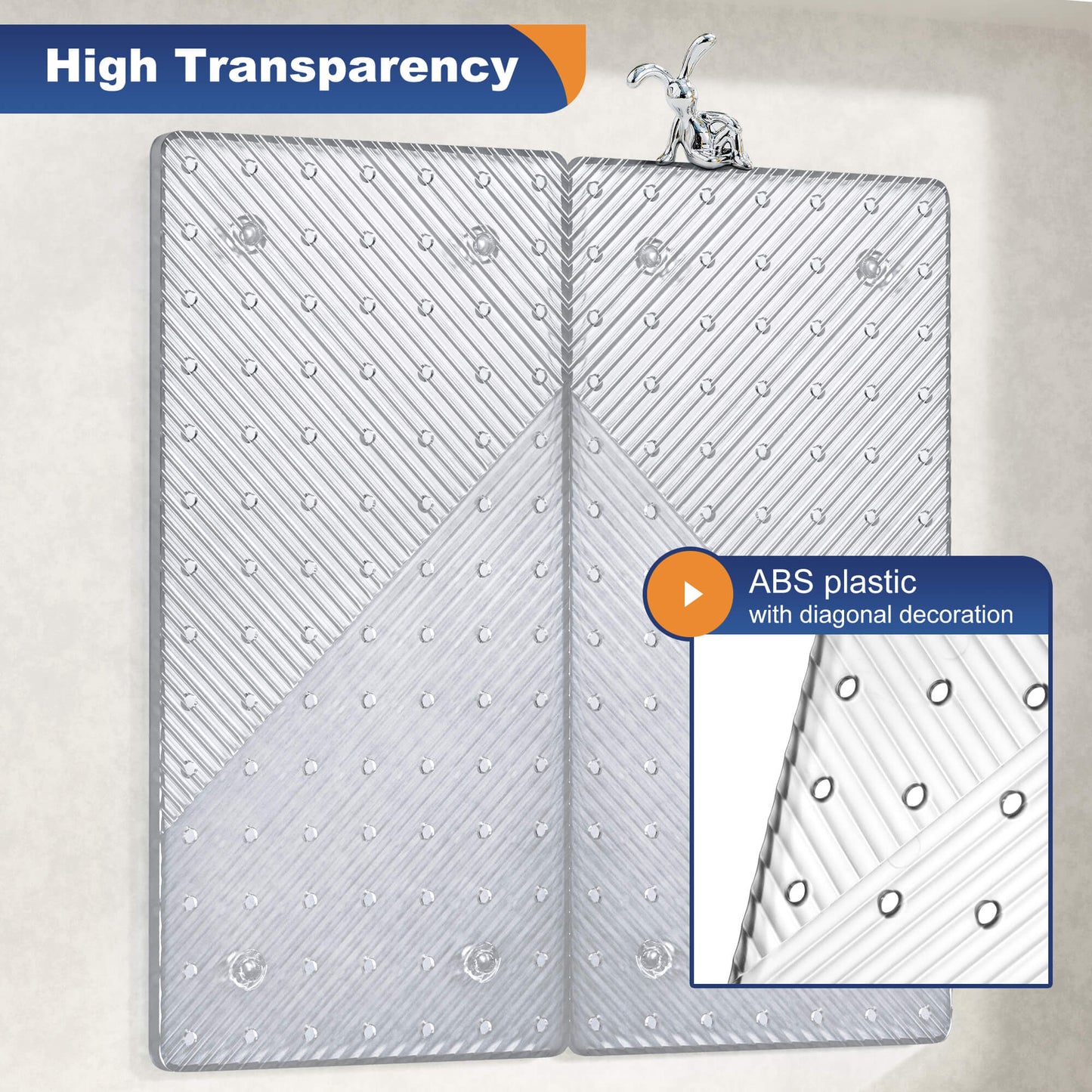Peg Board Wall Organizer Desk and Gaming Small Pegboard Kit for Office and Kitchen 16.5''x16.5'' (2-Pack Grey-Clear)